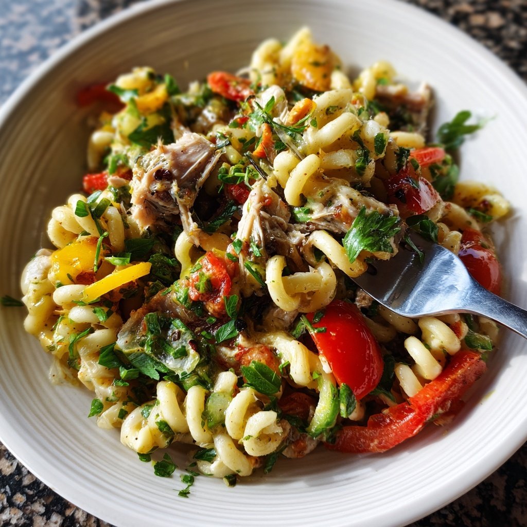 Mediterraner Nudelsalat Mit Thunfisch
