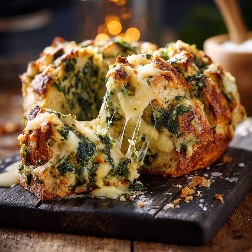 Zupfbrot Mit Spinat Und Käse