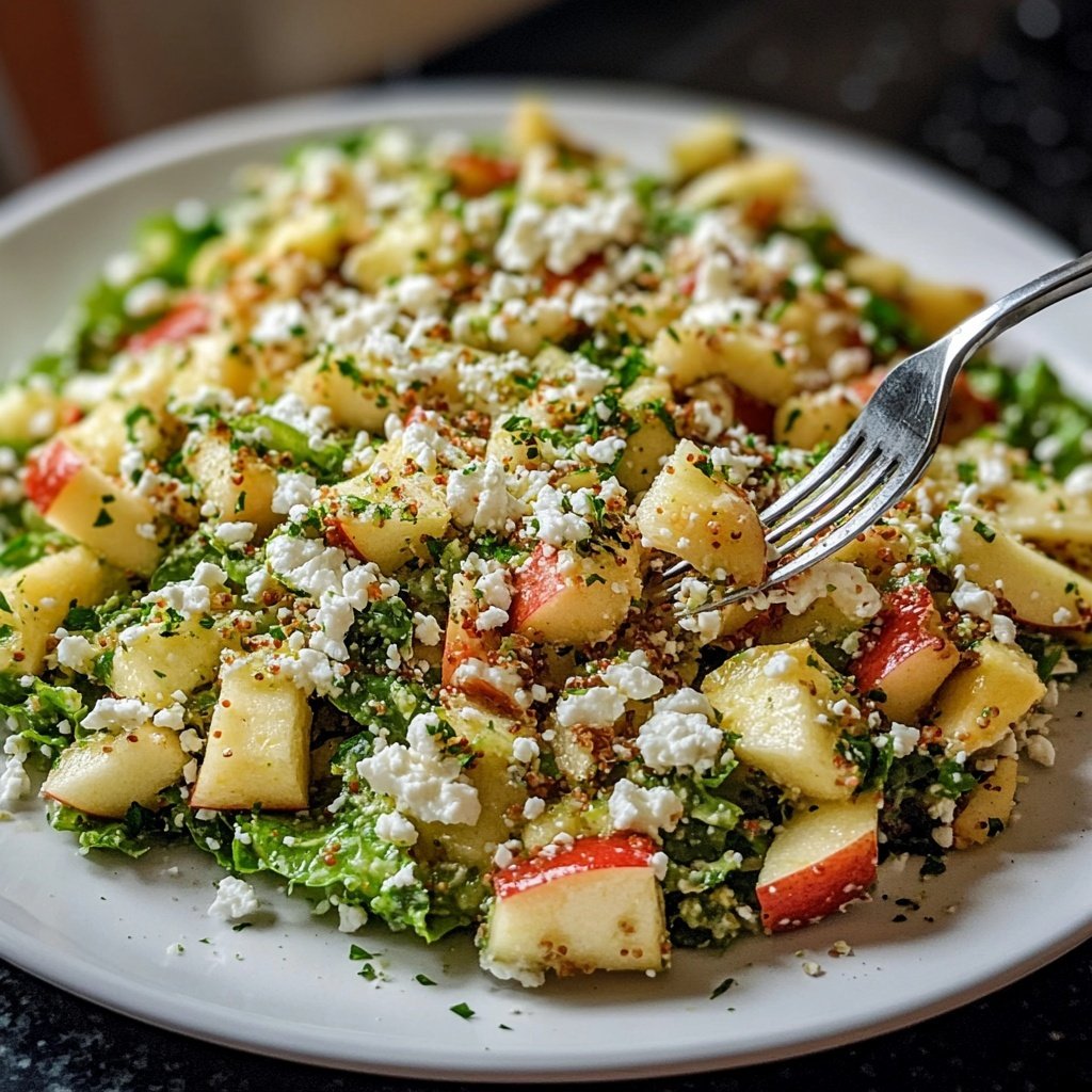 Grünkohlsalat mit Apfel und Feta