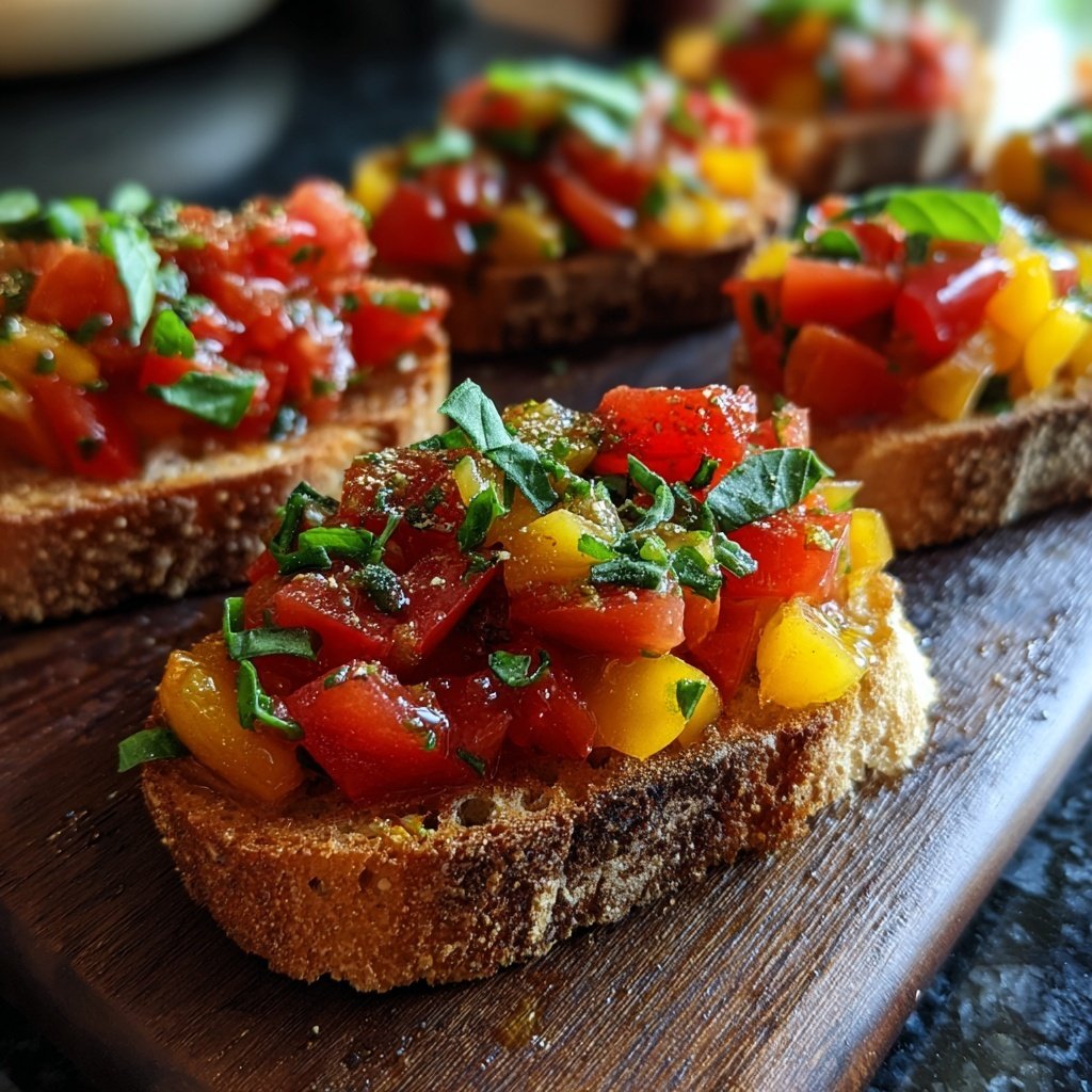 Bruschetta mit Tomaten und Basilikum