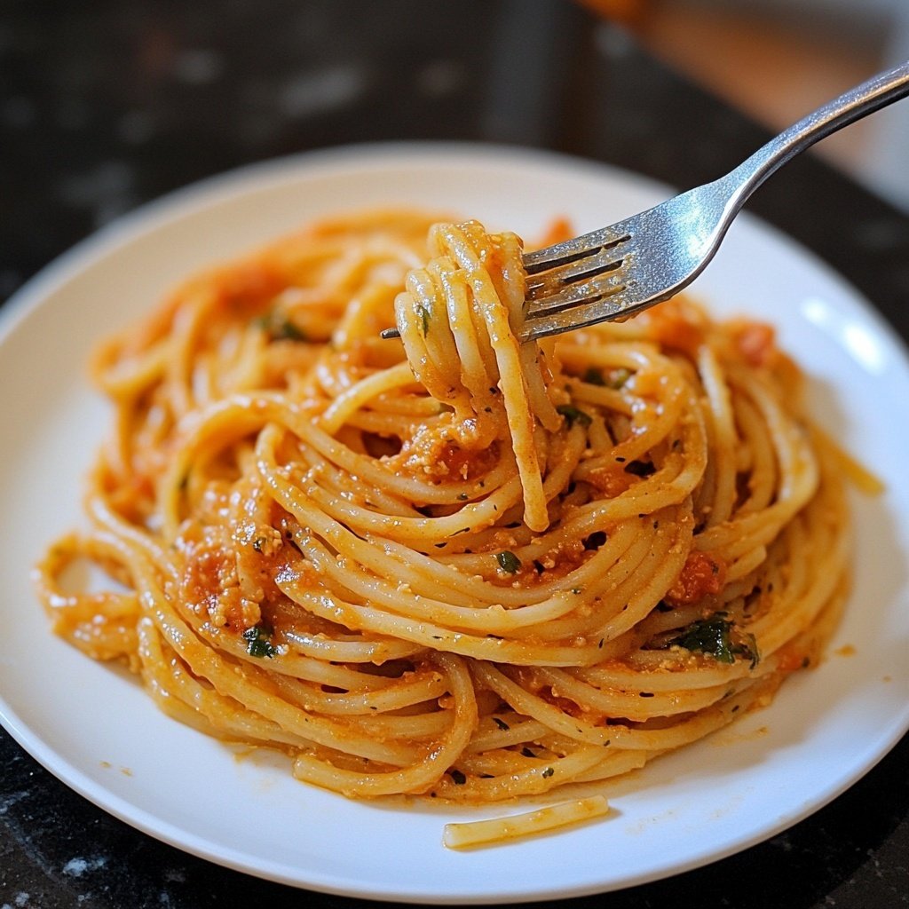 Spaghetti mit Tomaten-Basilikum-Sauce