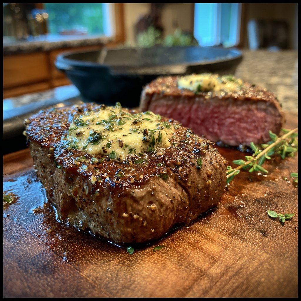 Steak mit Trüffelbutter für zwei